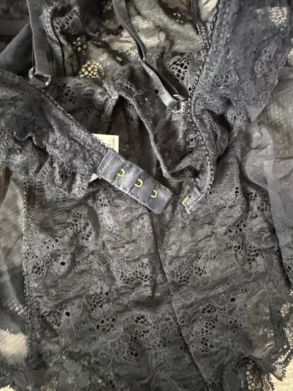 Victoria’s Secret Black Sheer Lace Teddy Bodysuit Lingerie 34B - Picture 9 of 12
